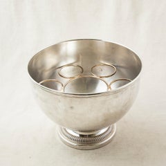 Mid-20th Century French Silver Plate Champagne Bucket with Flute Insert