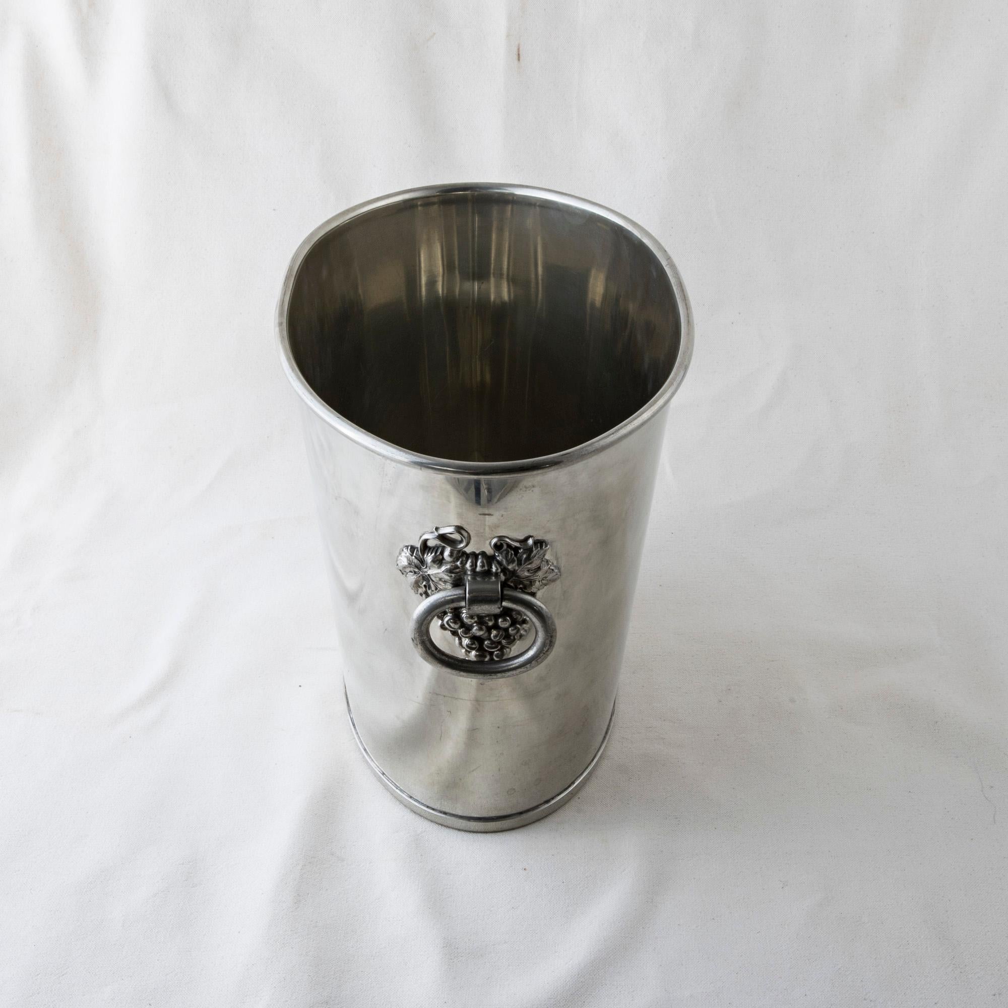 Mid-20th Century French Silver Plate Champagne Bucket with Grape Handles 1