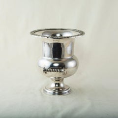 Mid-20th Century French Silver Plate Champagne Bucket with Scrolling Leaves