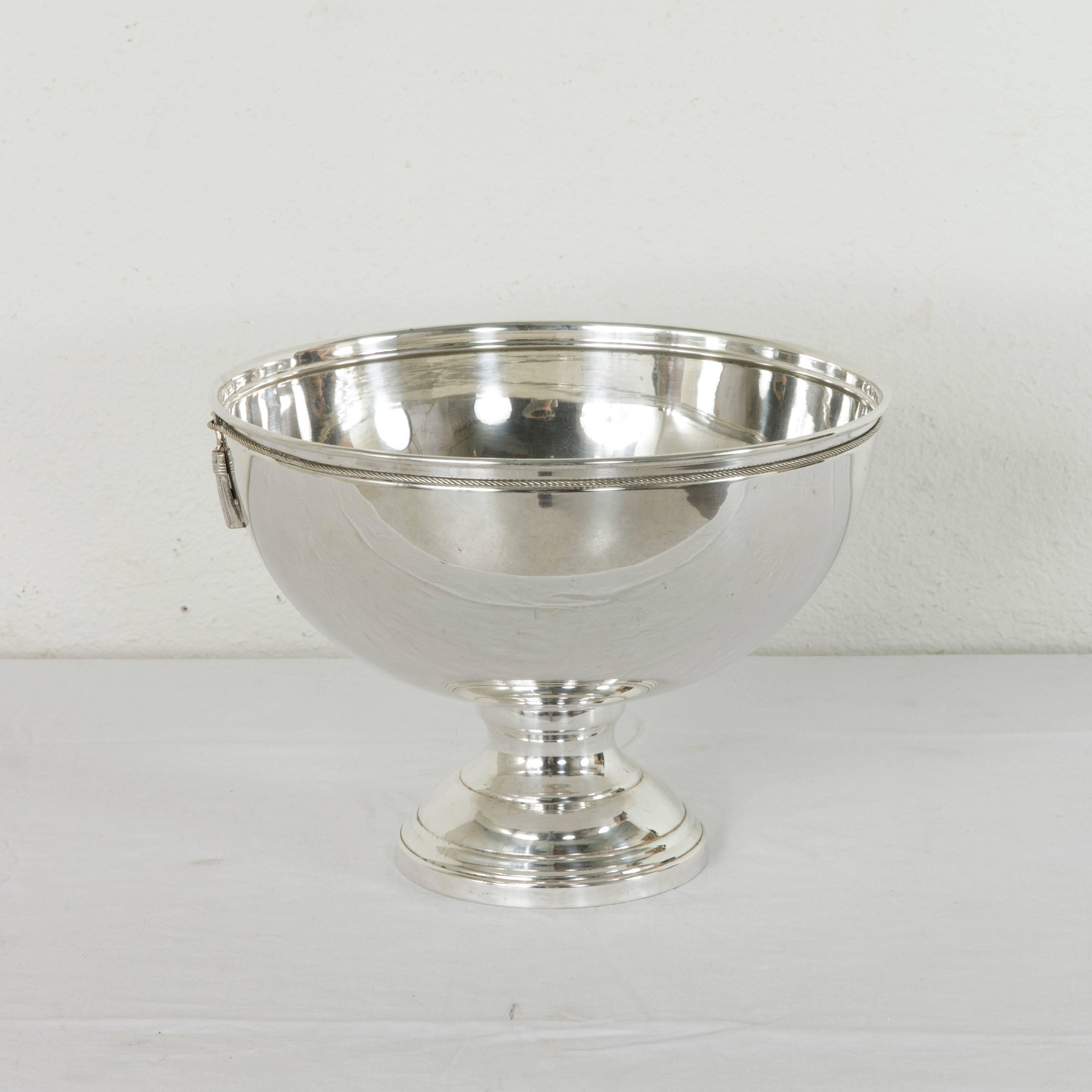Mid-20th Century French Silver Plate Hotel Champagne Bucket for Four Bottles 1