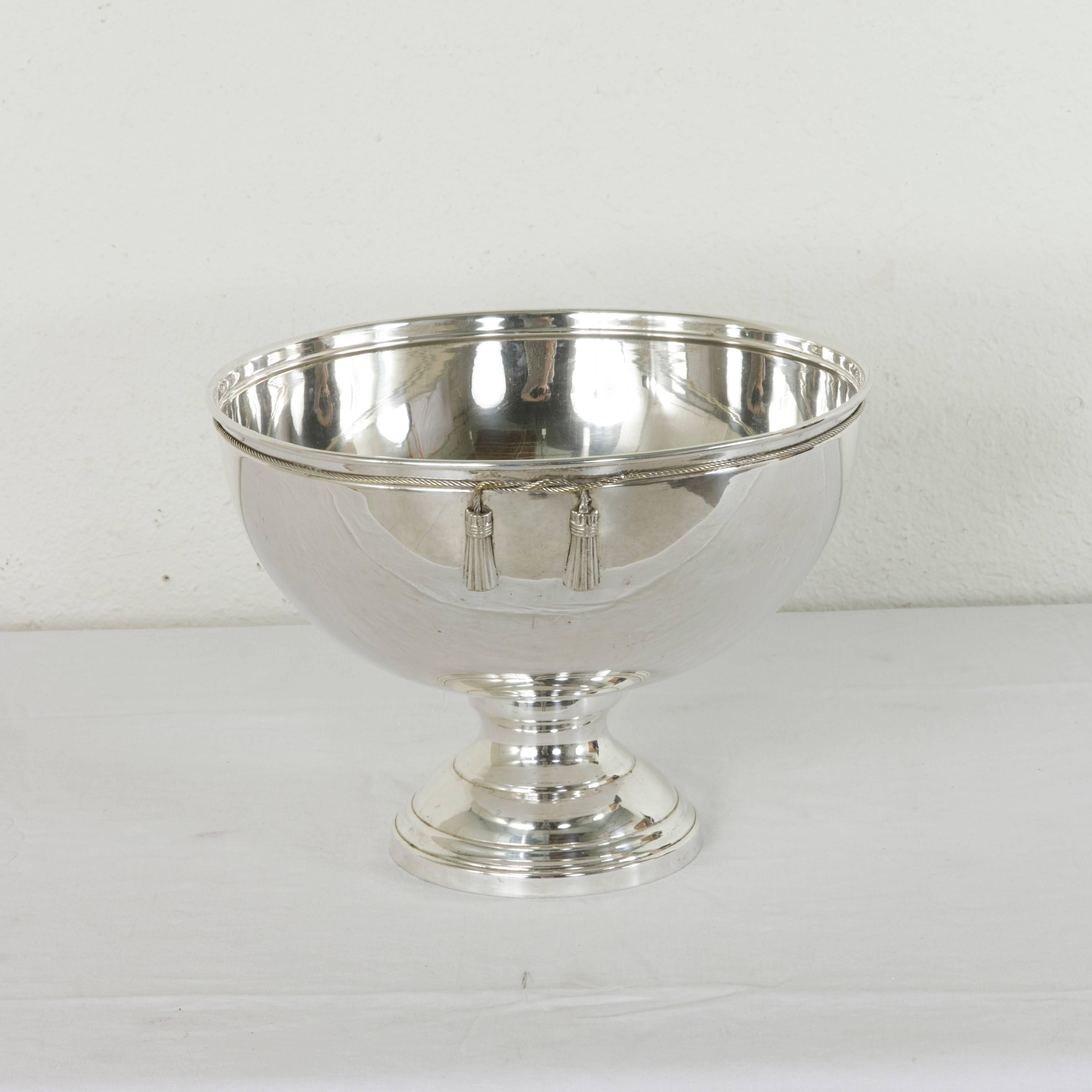 Mid-20th Century French Silver Plate Hotel Champagne Bucket for Four Bottles 4