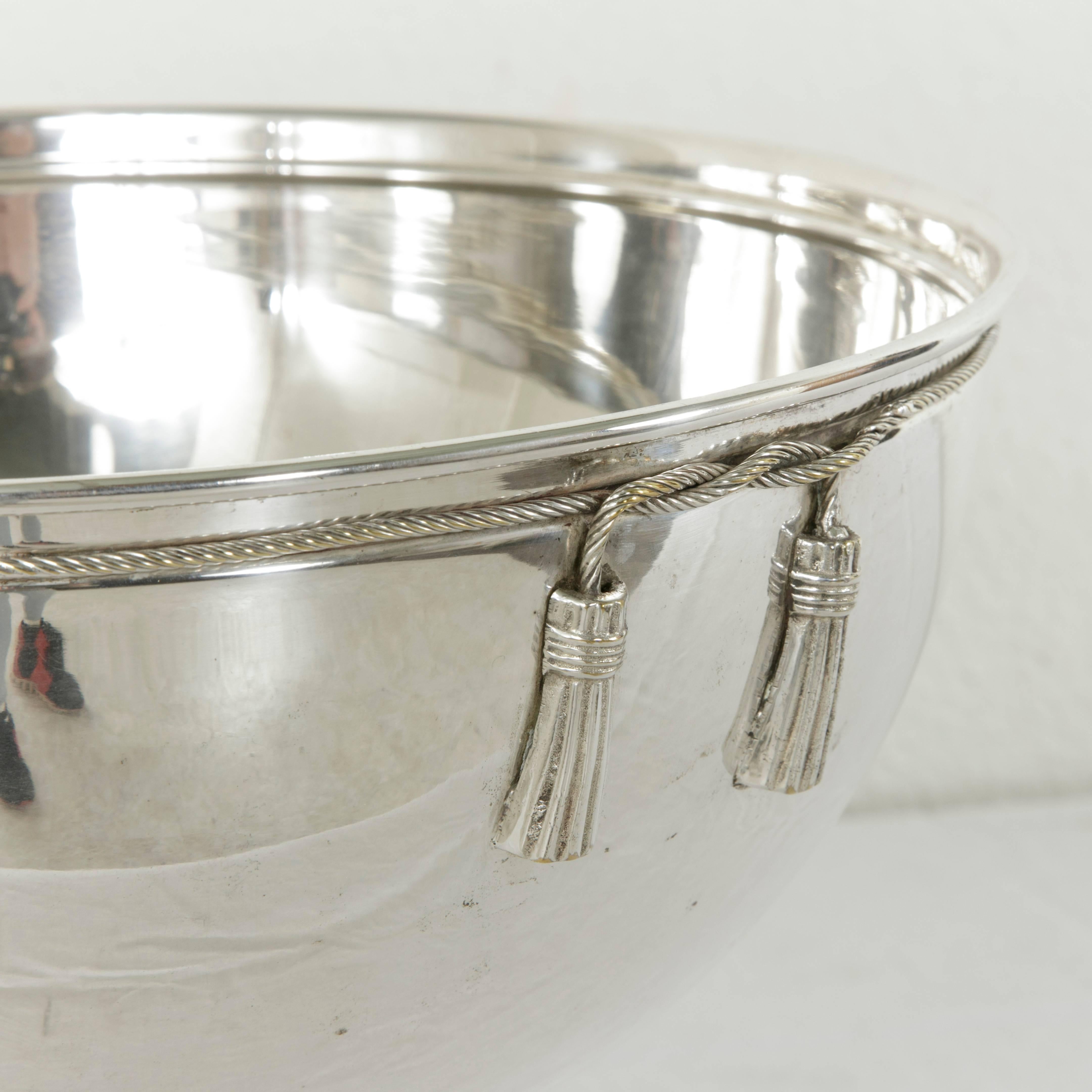 Mid-20th Century French Silver Plate Hotel Champagne Bucket for Four Bottles 5