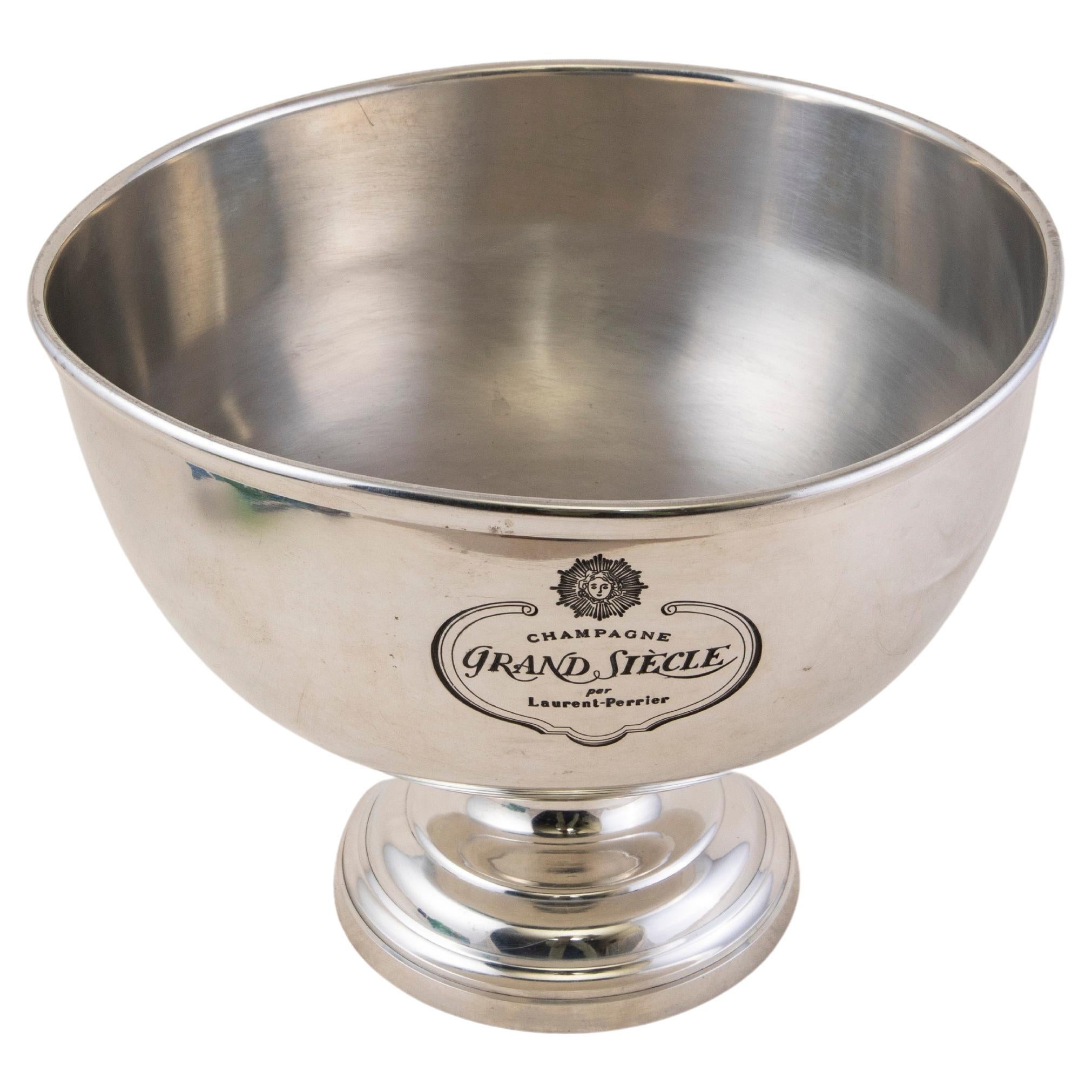 Mid-20th Century French Silver Plate Laurent Perrier Hotel Champagne Bucket For Sale
