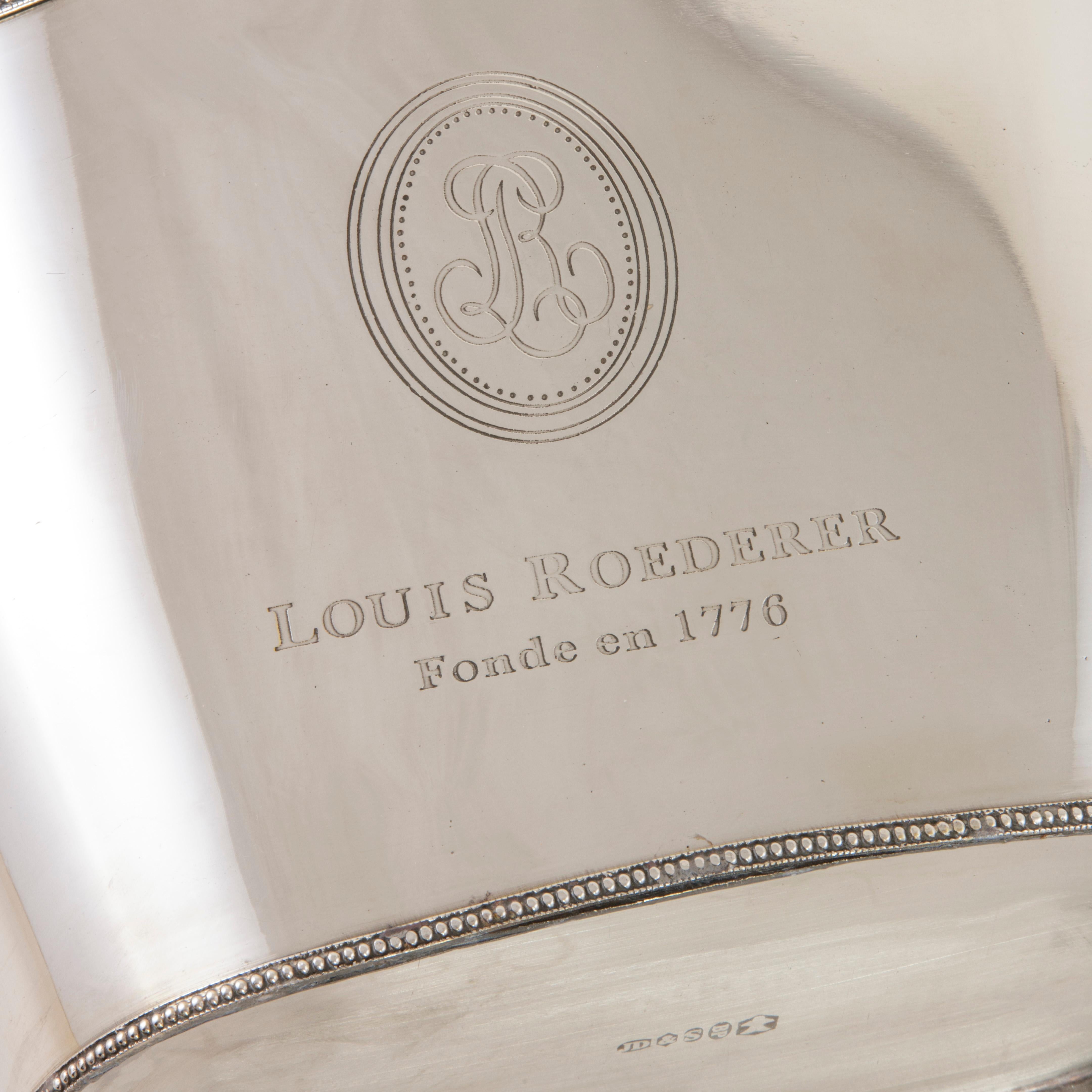 Mid-20th Century French Silver Plate Louis Roederer Two Bottle Champagne Bucket 6