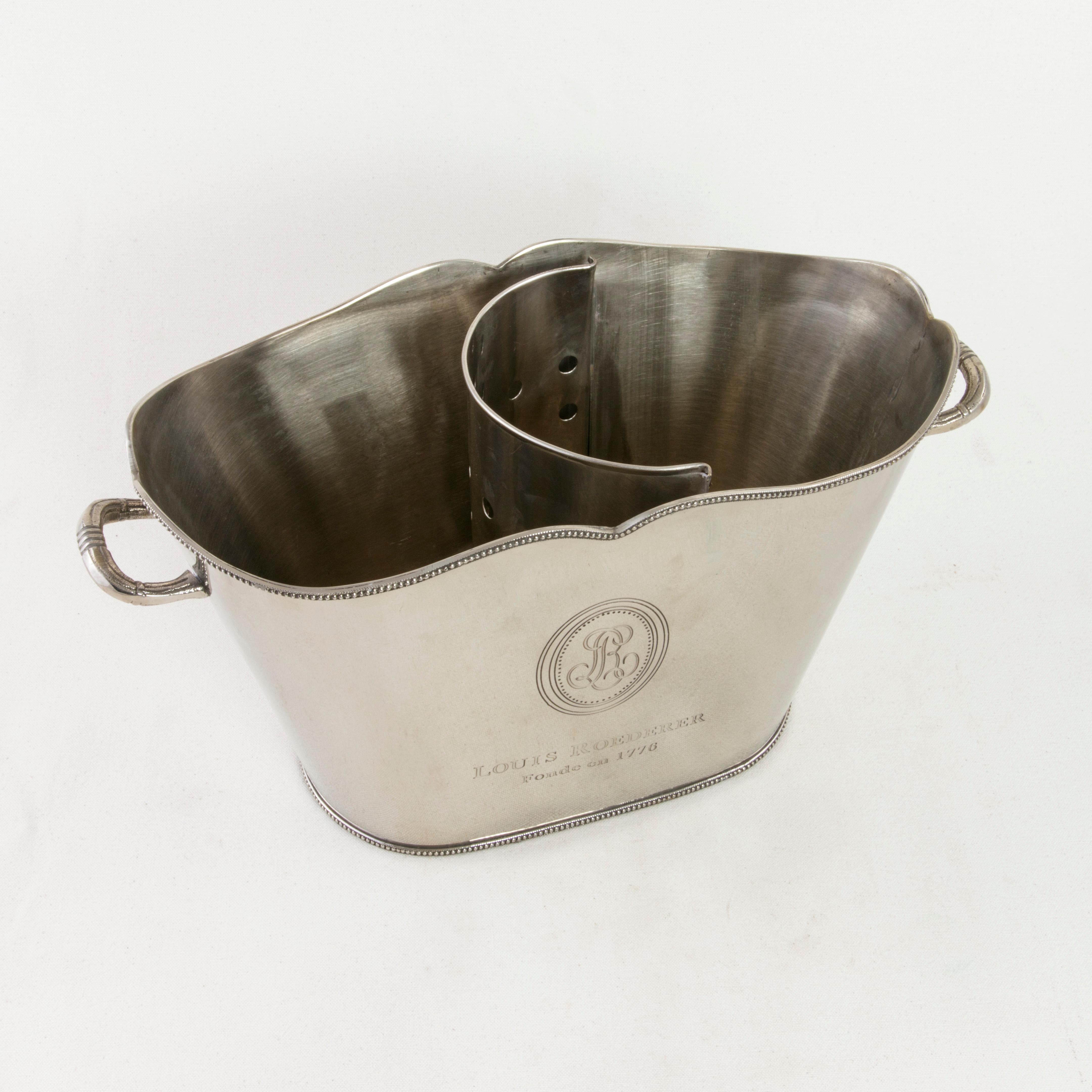 Mid-20th Century French Silver Plate Louis Roederer Two Bottle Champagne Bucket 4