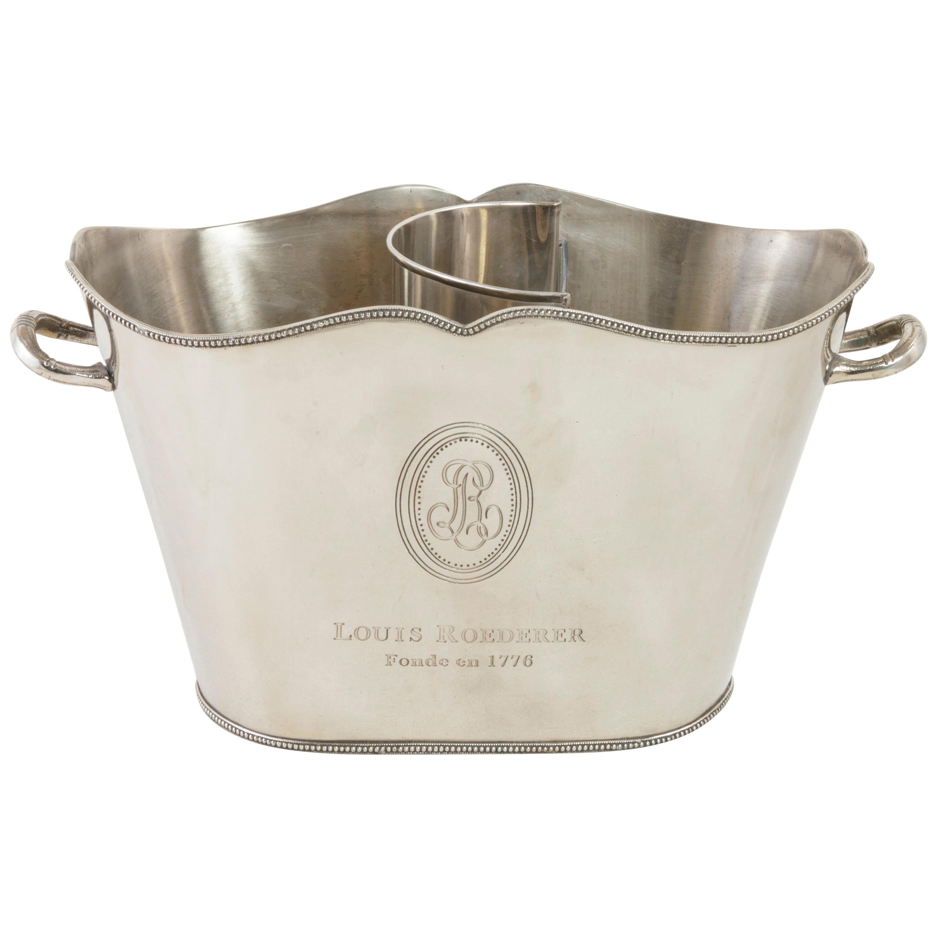 Mid-20th Century French Silver Plate Louis Roederer Two Bottle Champagne Bucket