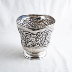 Mid-20th Century French Silver Plate Repousse Champagne Bucket with Grapes