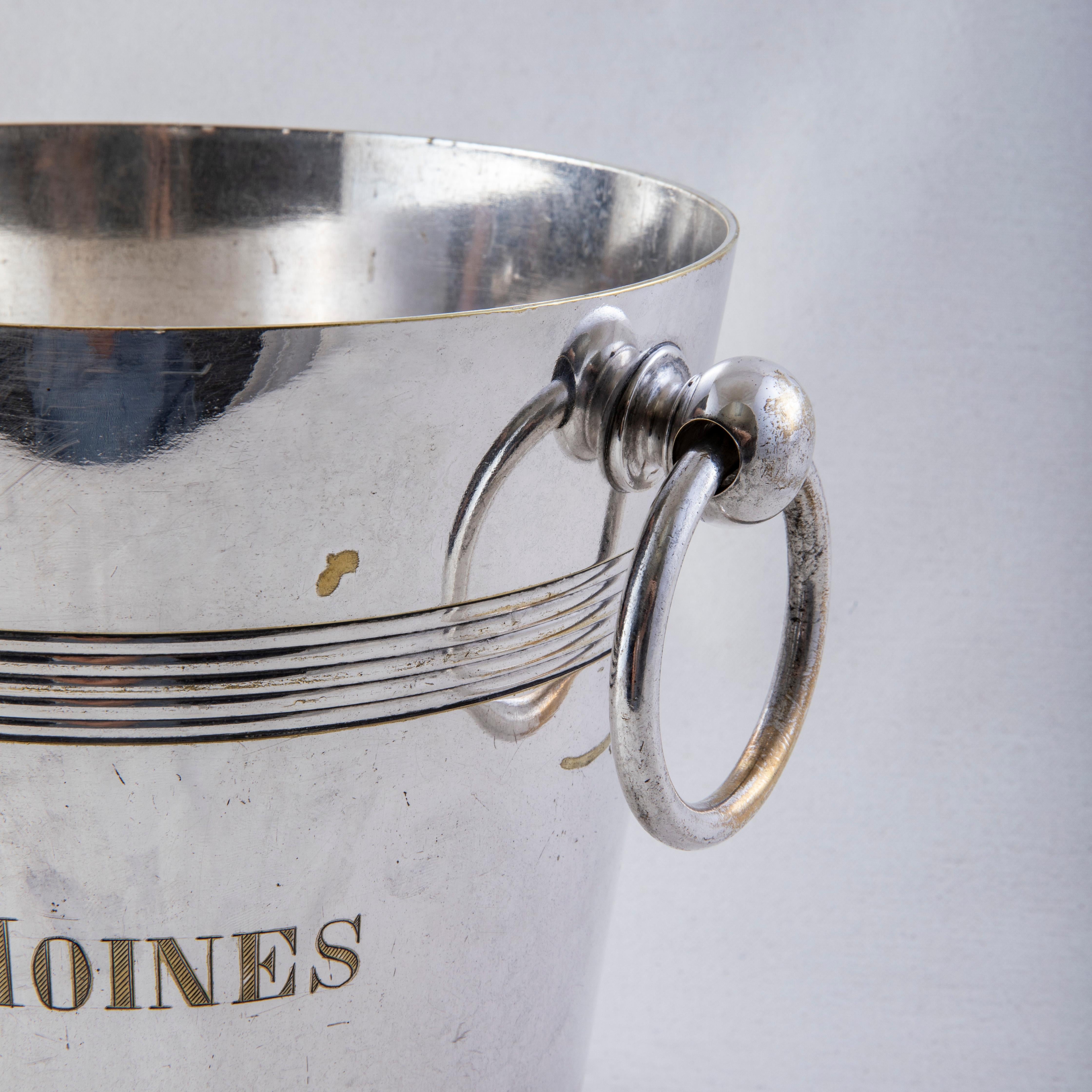 Mid-20th Century French Silver Plate Wine Chiller, Champagne Bucket, Premier Cru 9