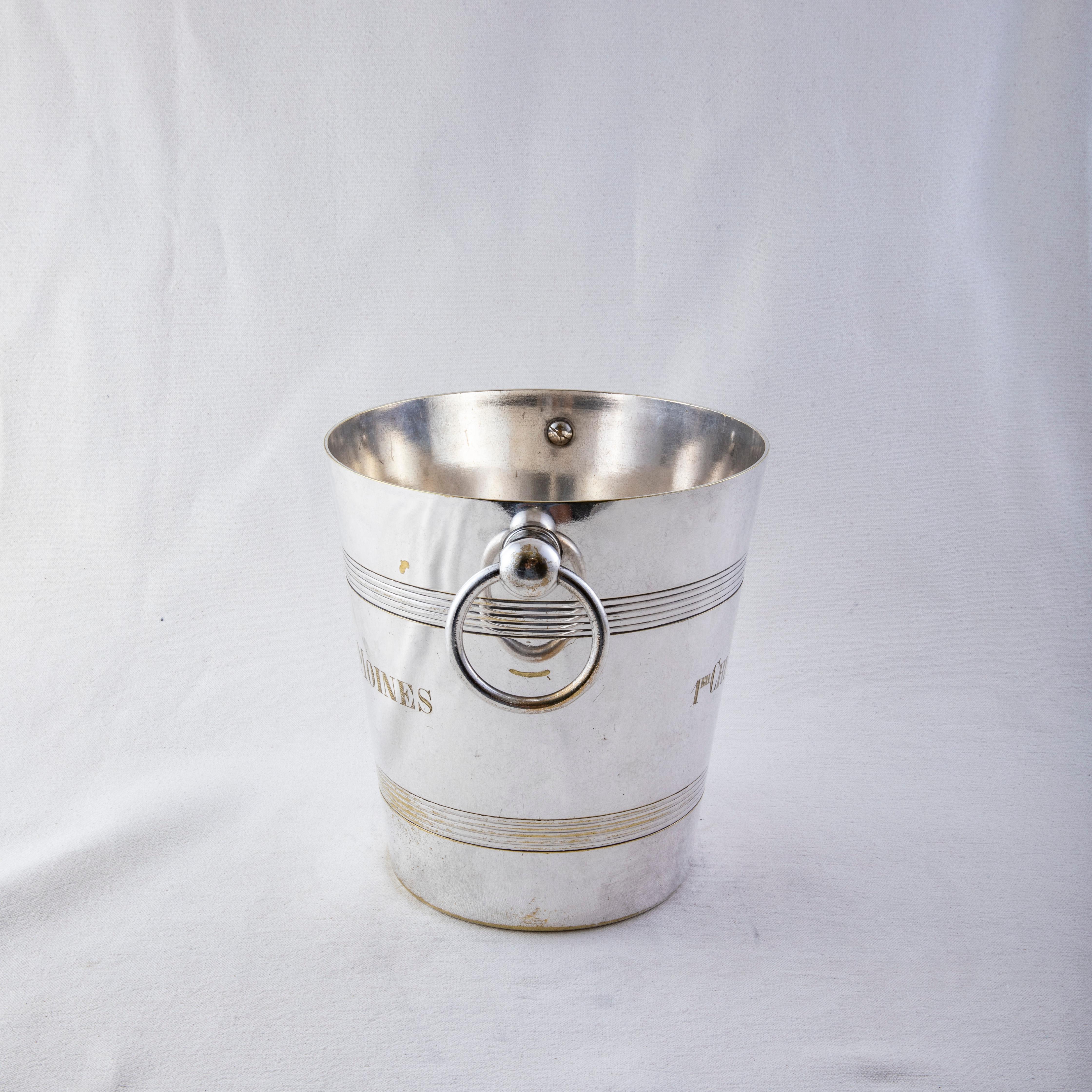 Mid-20th Century French Silver Plate Wine Chiller, Champagne Bucket, Premier Cru 2