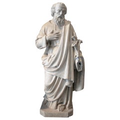 Mitte des 20. Jahrhunderts Französisch St Joseph Reconstituted Stein Terrakotta-Statue