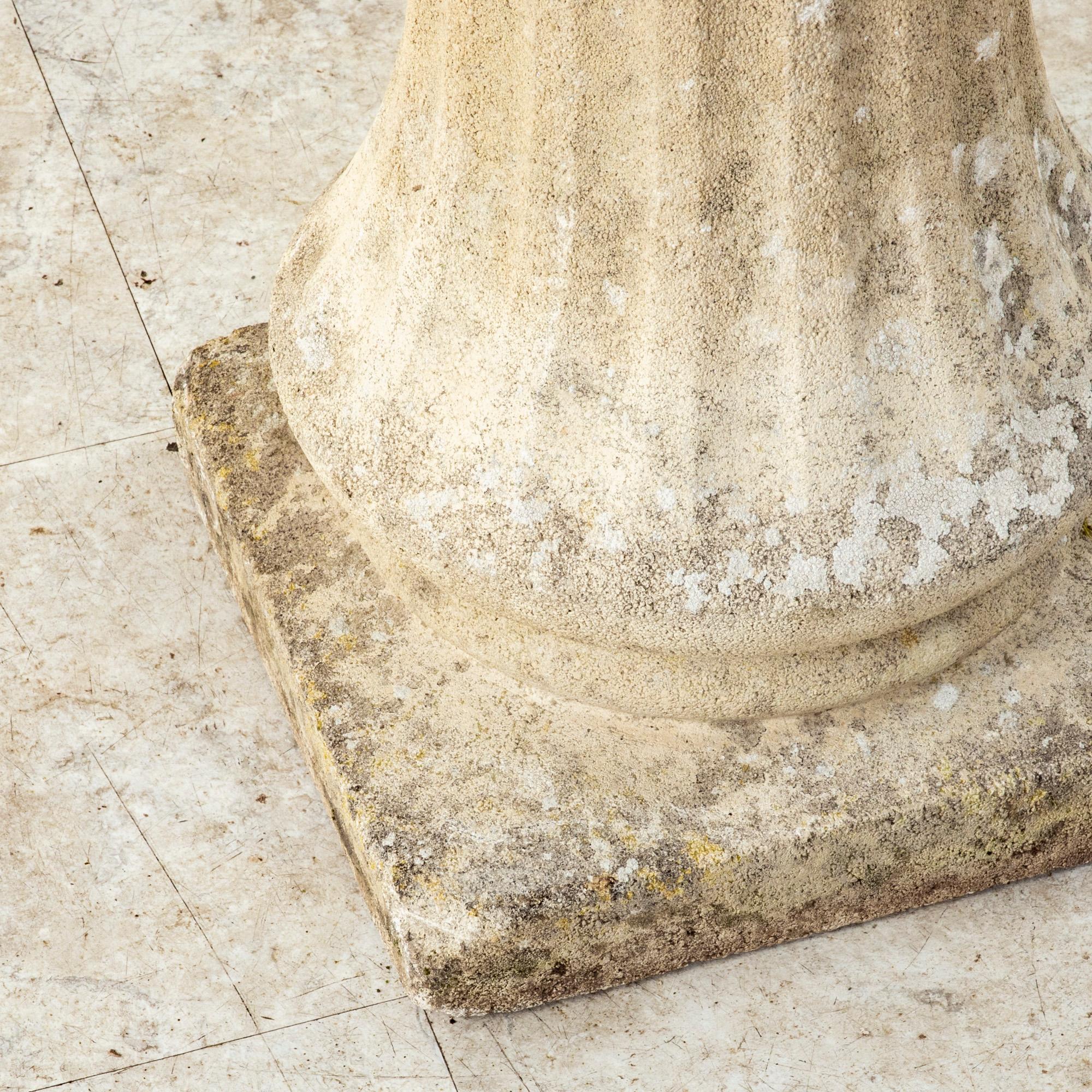 Mid-20th Century French Stone Urn on Pedestal 10