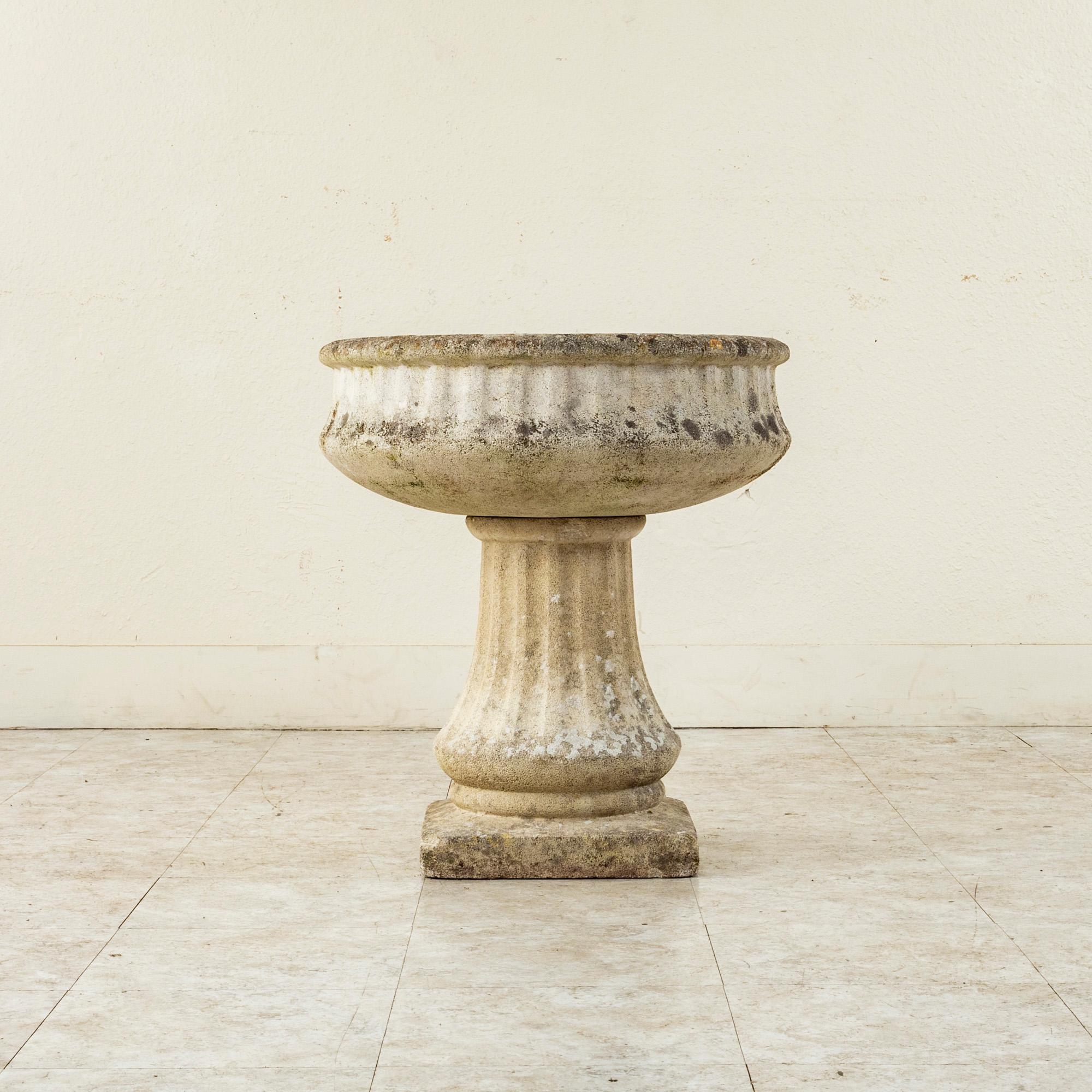 Mid-20th Century French Stone Urn on Pedestal 2