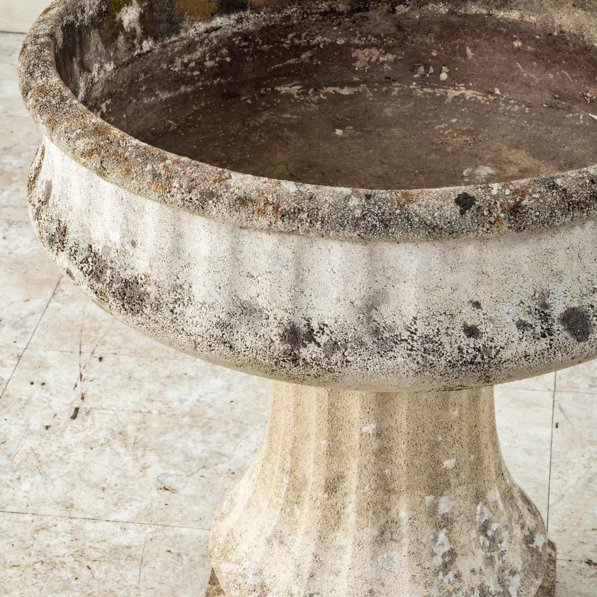 Mid-20th Century French Stone Urn on Pedestal 4