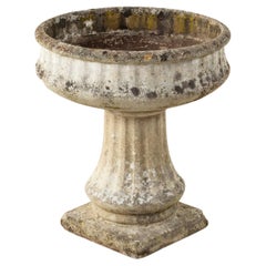 Mid-20th Century French Stone Urn on Pedestal