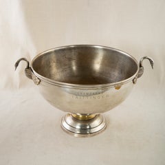 Mid-20th Century French Taittinger Hotel Champagne Bucket Silverplate with Swans