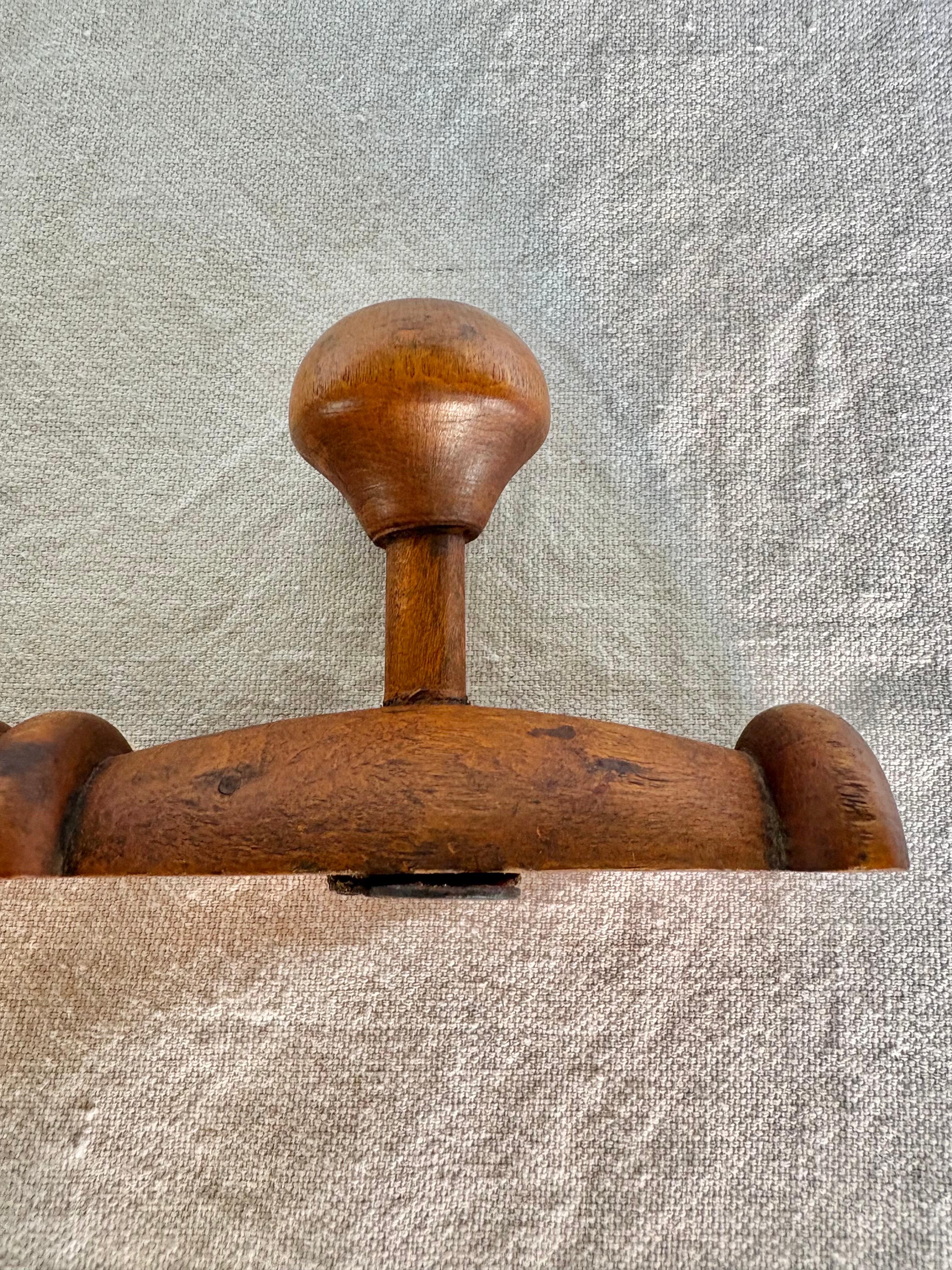 Mid 20th Century French Three Hook Coat Hat Rack For Sale 6