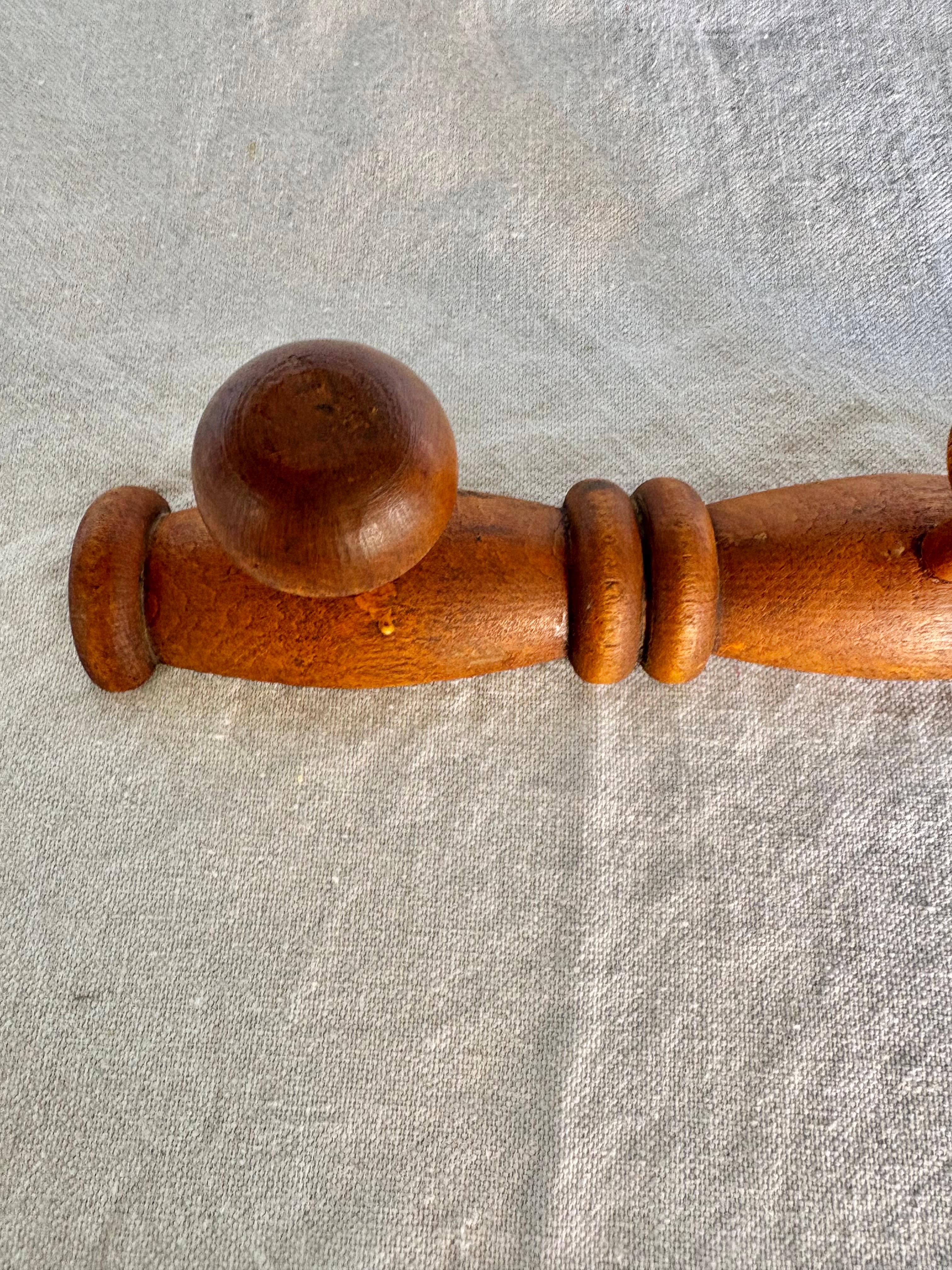 Mid 20th Century French Three Hook Coat Hat Rack In Good Condition For Sale In Burton, TX