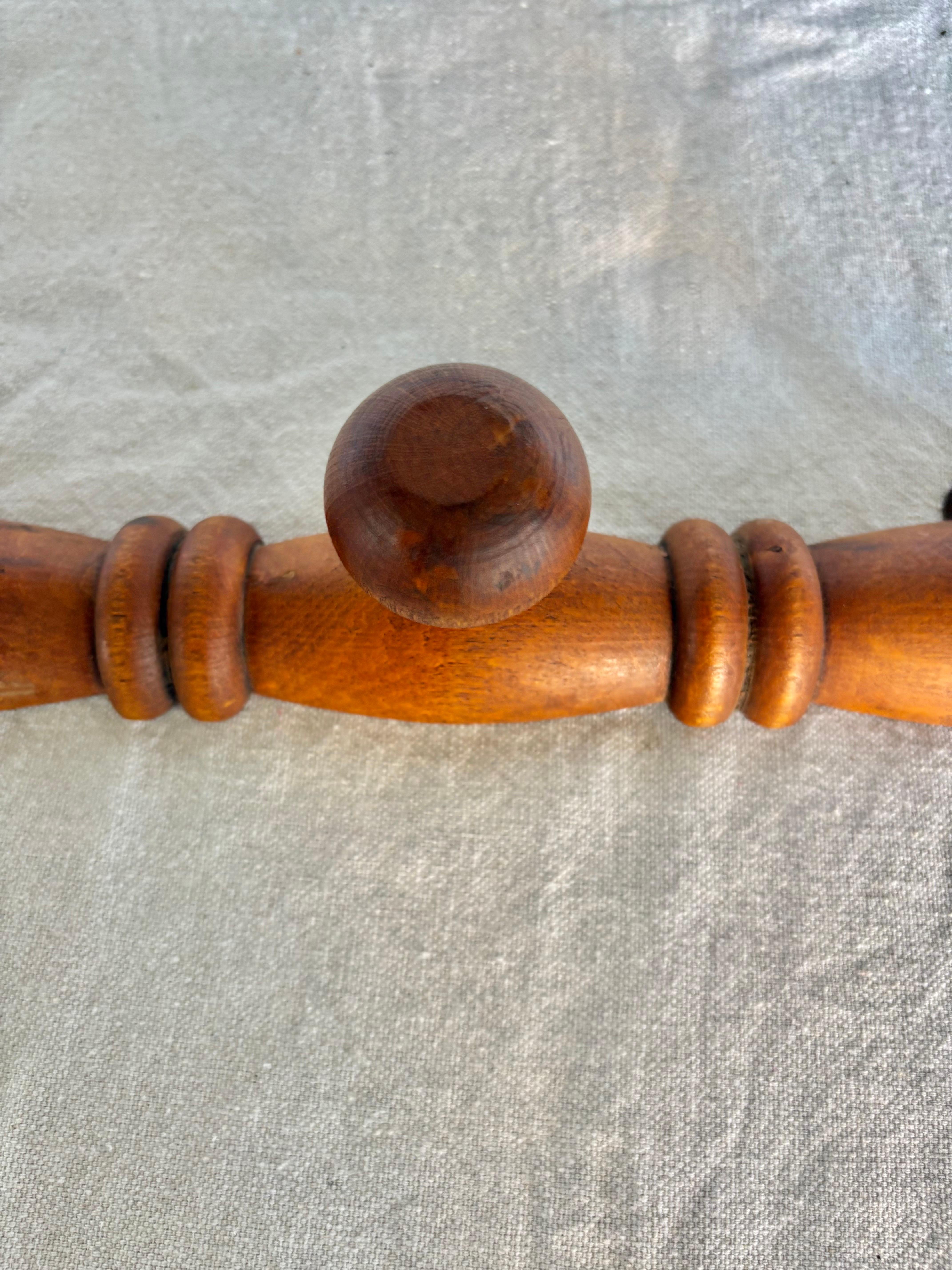 Mid 20th Century French Three Hook Coat Hat Rack For Sale 1
