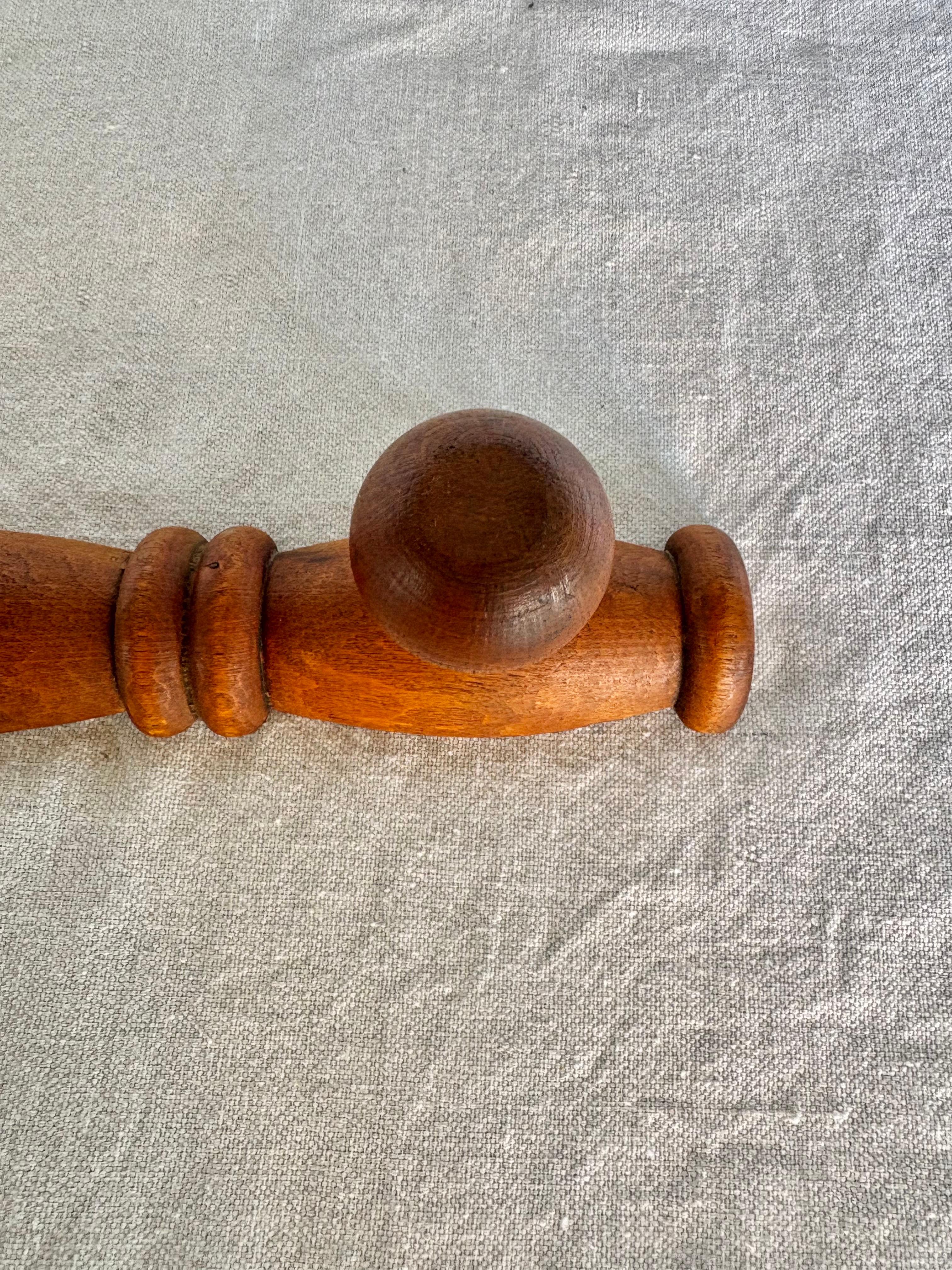 Mid 20th Century French Three Hook Coat Hat Rack For Sale 2