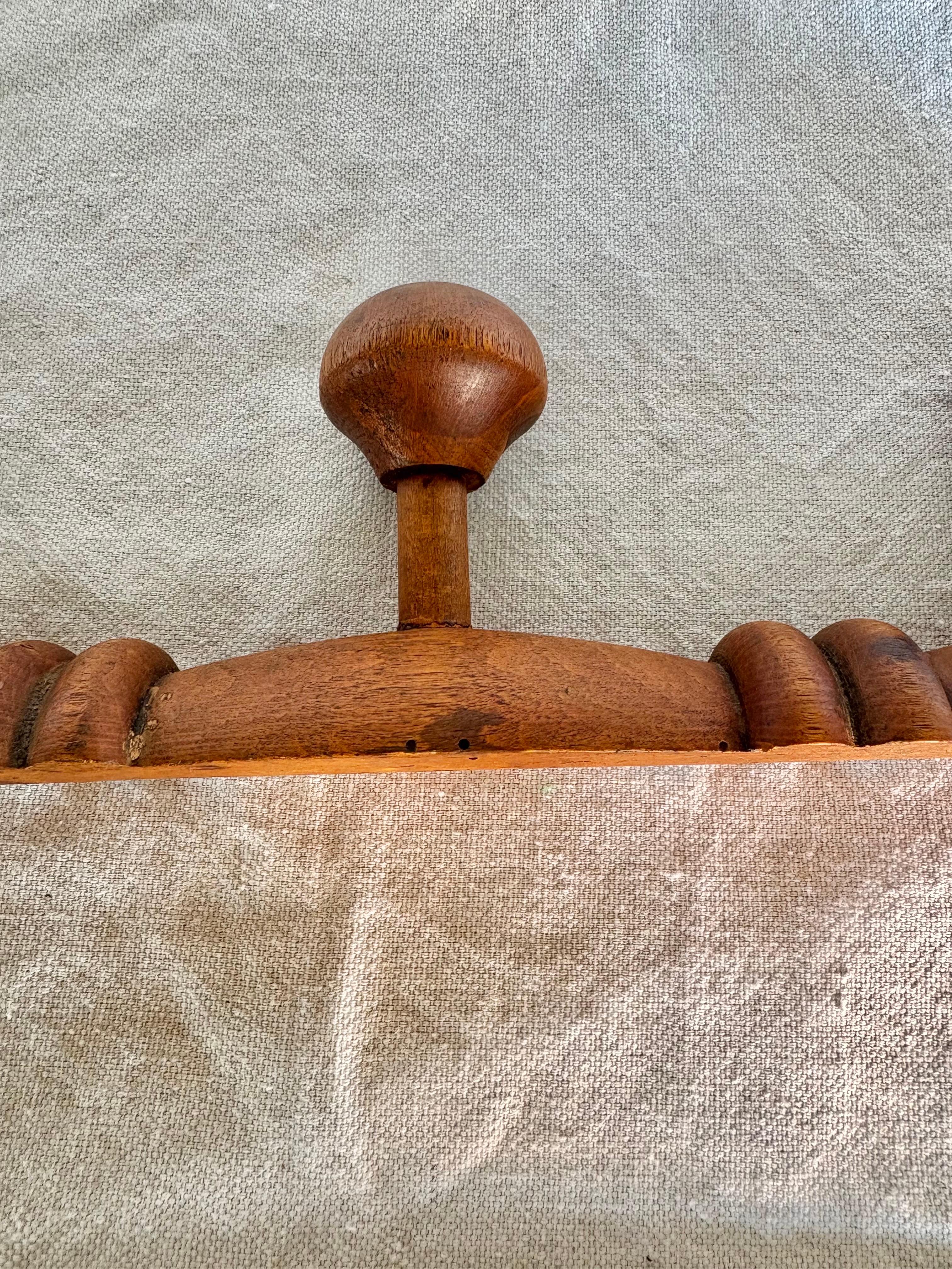 Mid 20th Century French Three Hook Coat Hat Rack For Sale 3