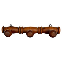 Mid 20th Century French Three Hook Coat Hat Rack