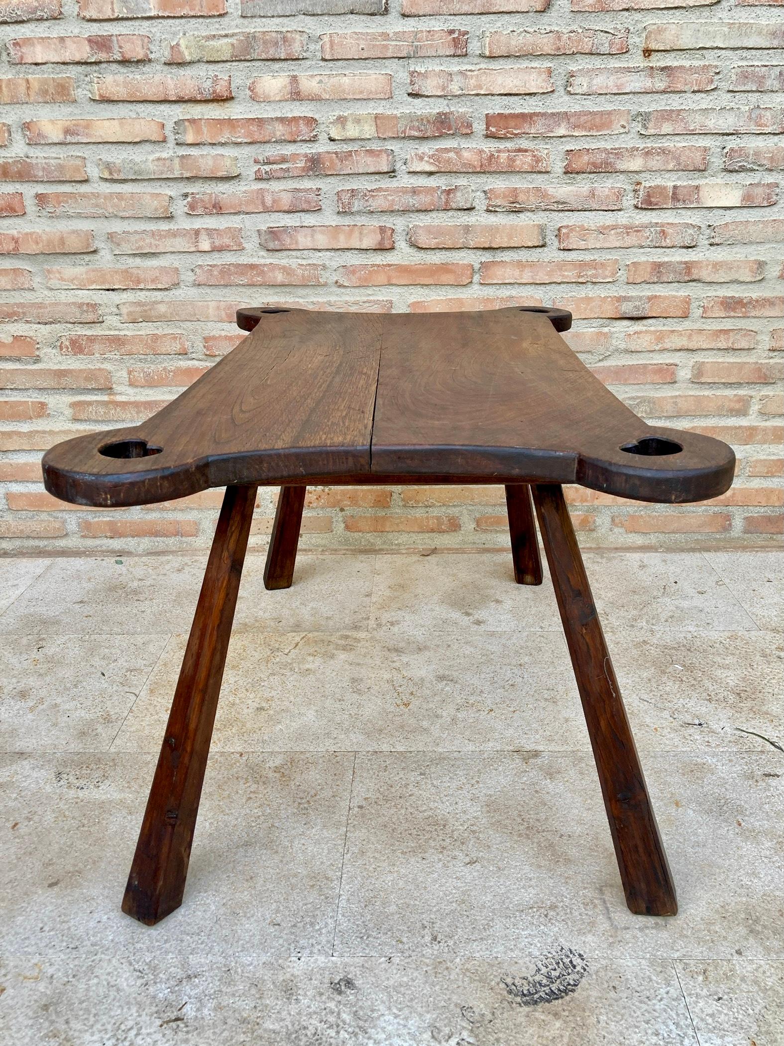 Mid 20th Century French Wooden Rustic Side Table, 1960´S For Sale 3