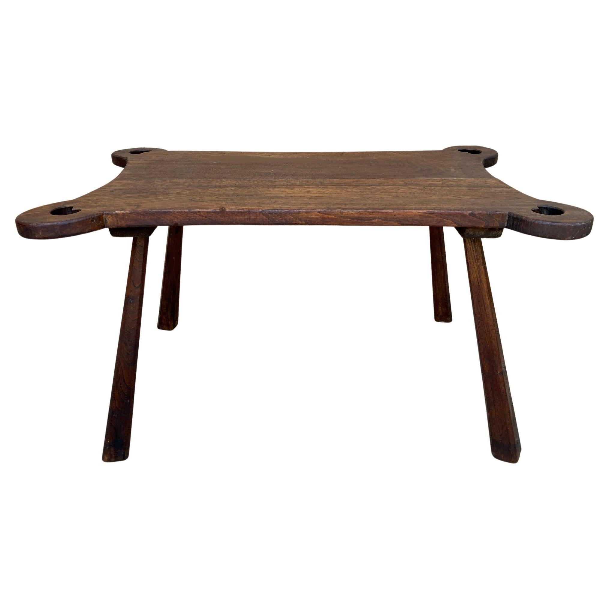 Mid 20th Century French Wooden Rustic Side Table, 1960´S For Sale