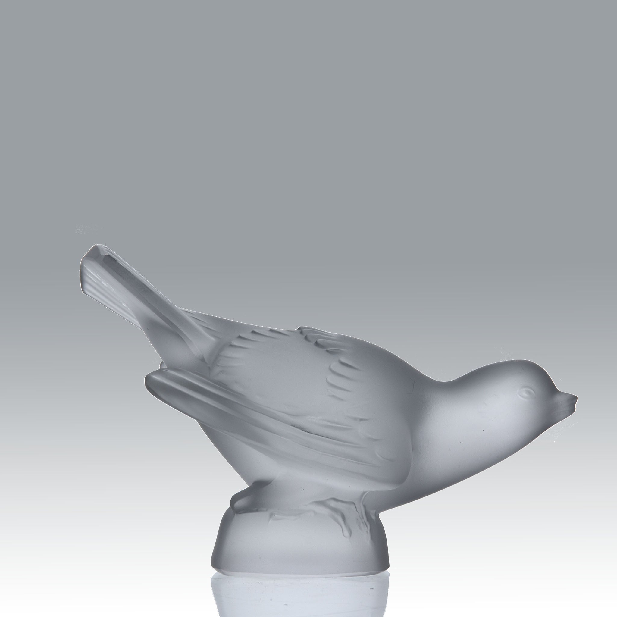 Mid-20th Century Frosted Glass Study entitled "Moineau Colereux" by Marc Lalique For Sale