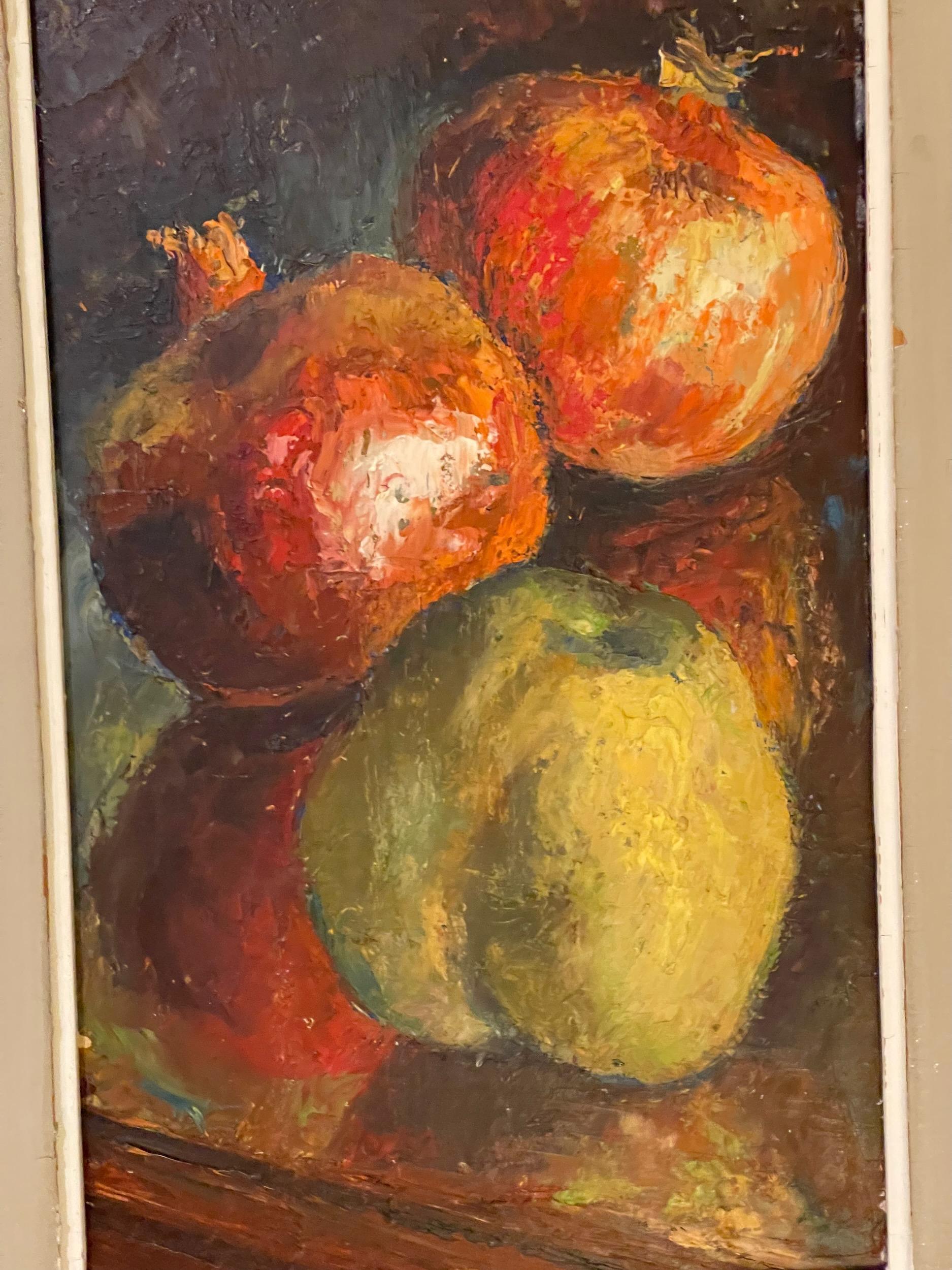 A small still life of fruits . In a lovely painted frame