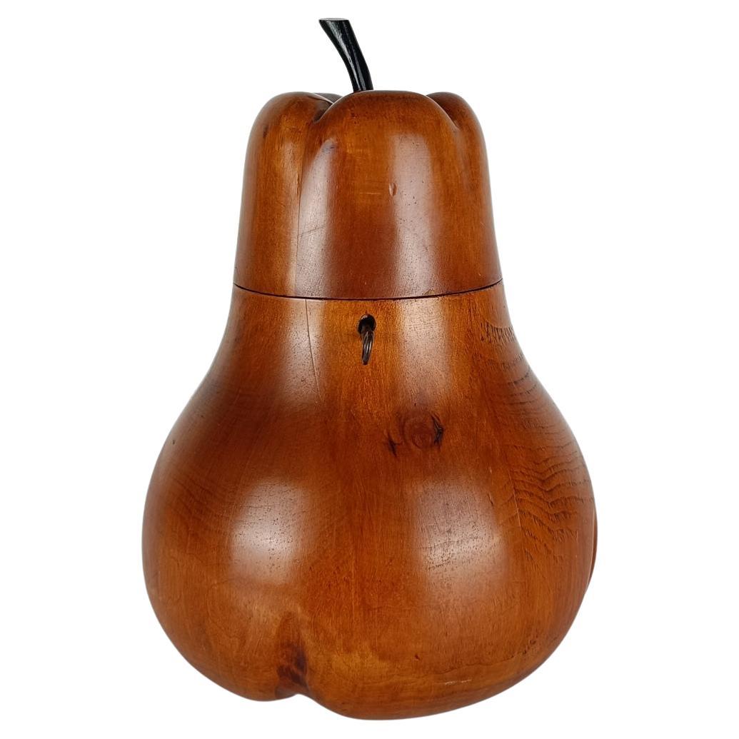 Mid 20th Century Fruitwood Pear Form Tea Caddy, 30s
