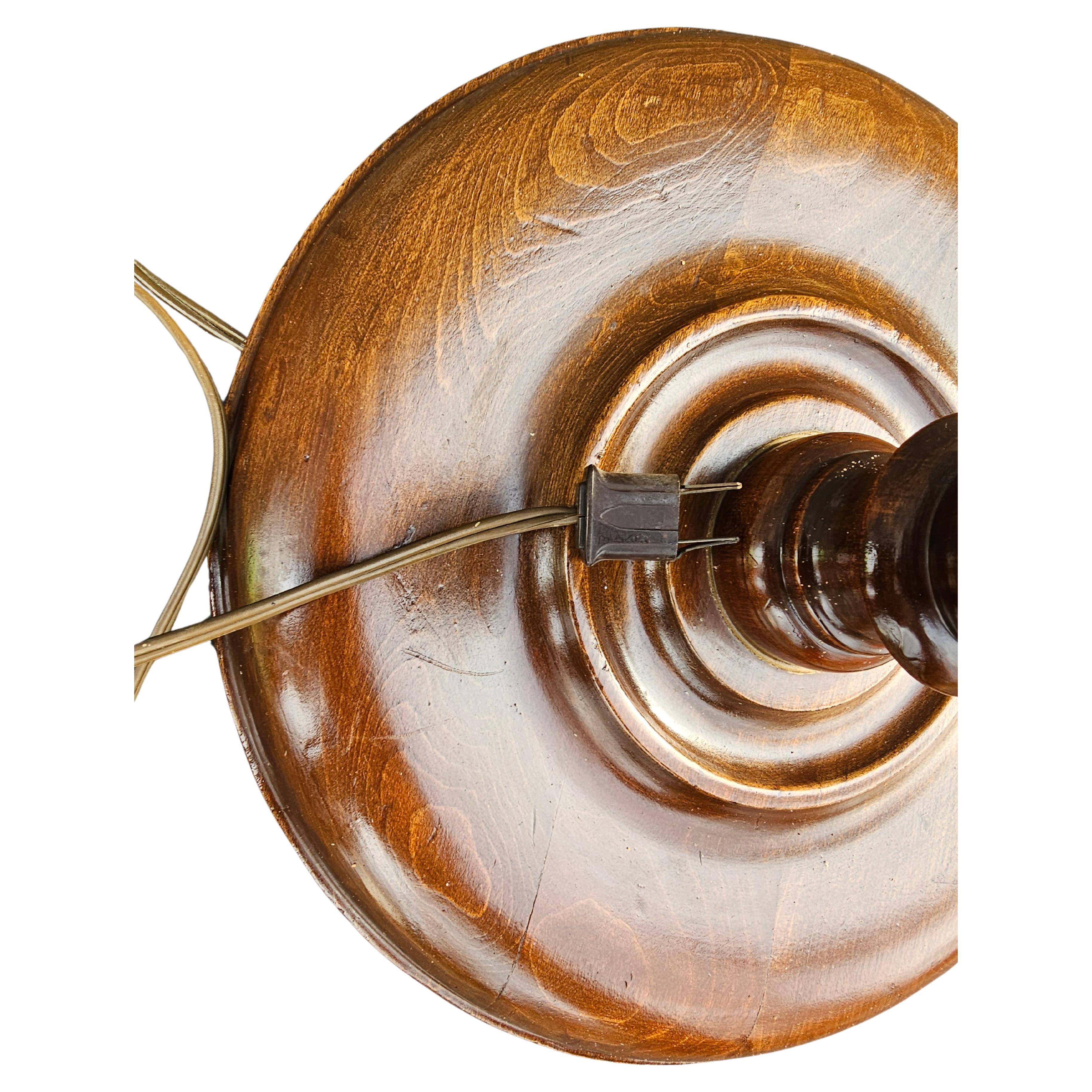 Mid 20th Century Fruitwood Spindle Two-Light Floor Lamp For Sale 3