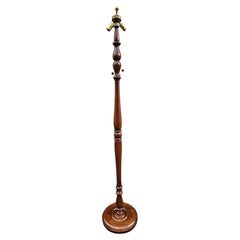 Mid 20th Century Fruitwood Spindle Two-Light Floor Lamp