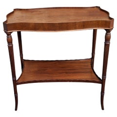 Mid 20th Century Georgian Style Mahogany Two Tier Galleried Side Table