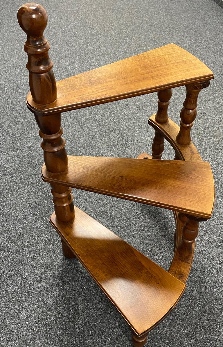 Mid20th Century German Carved Wood Spiral Step Library Ladder at 1stDibs