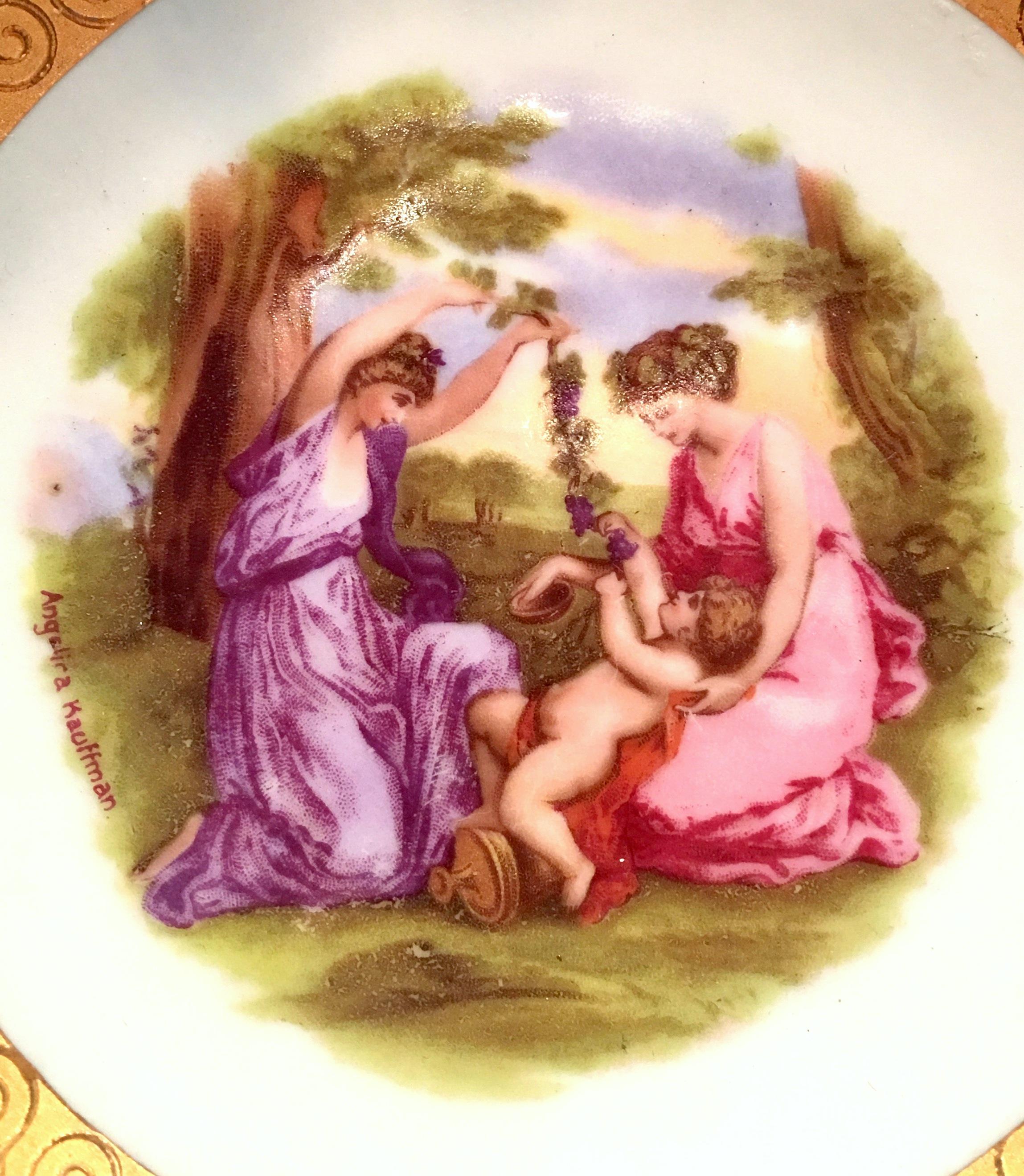 Hand-Painted Mid-20th Century German Sevres Style Hand Painted Porcelain Dish For Sale