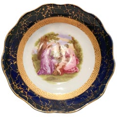 Mid-20th Century German Sevres Style Hand Painted Porcelain Dish