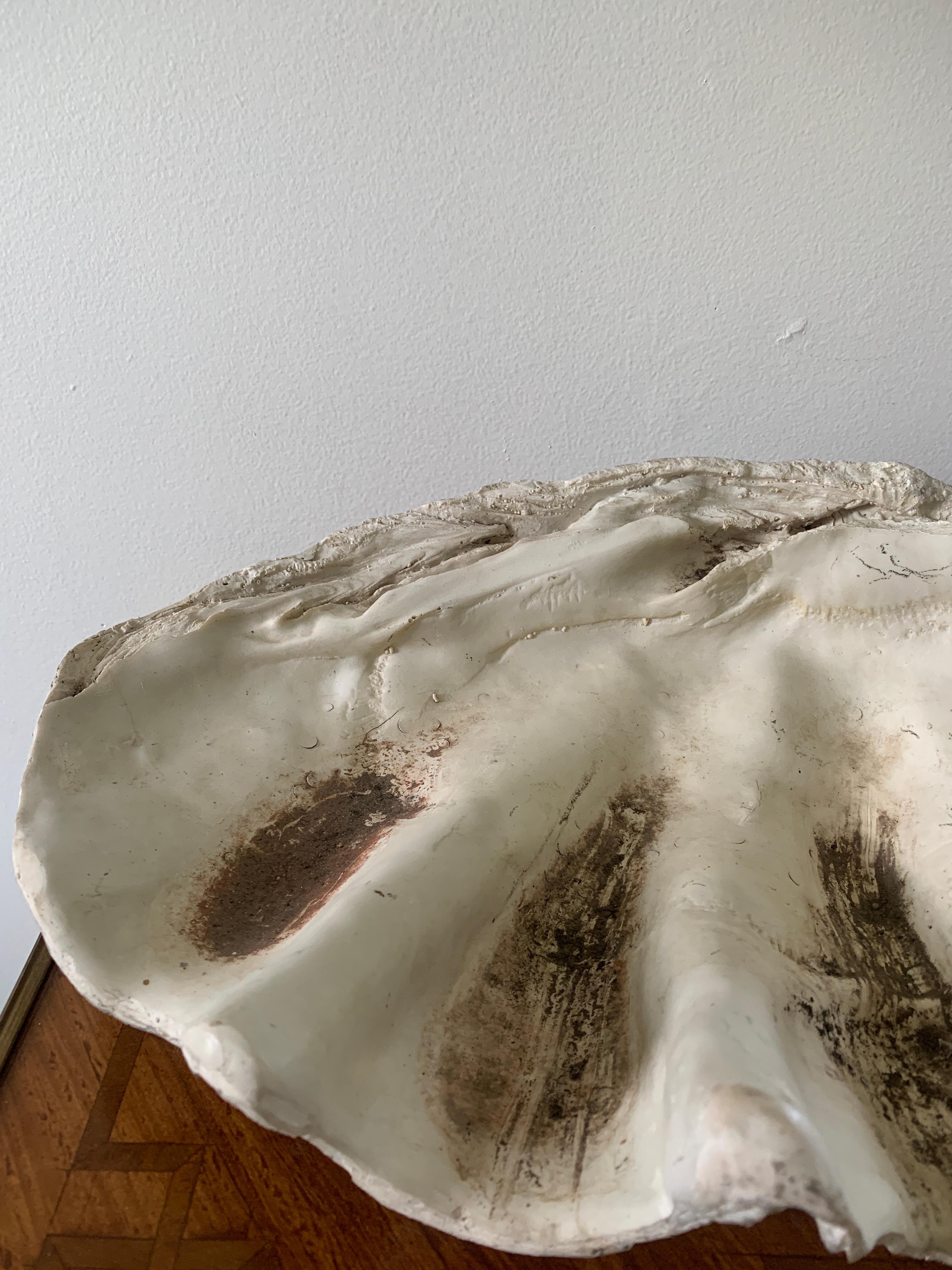 Organic Modern Mid 20th Century Giant Faux Clam Shell For Sale