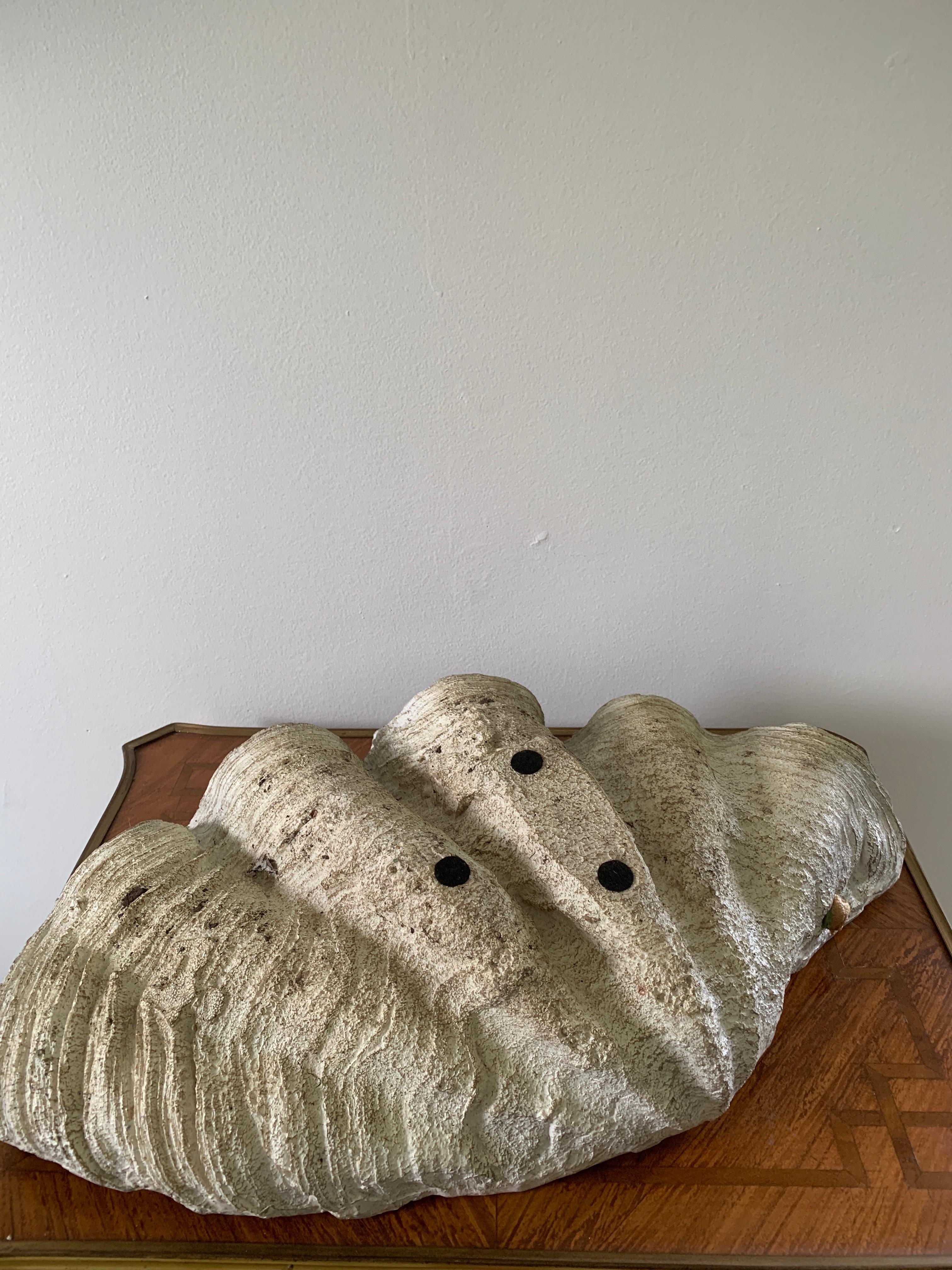 Composition Mid 20th Century Giant Faux Clam Shell For Sale