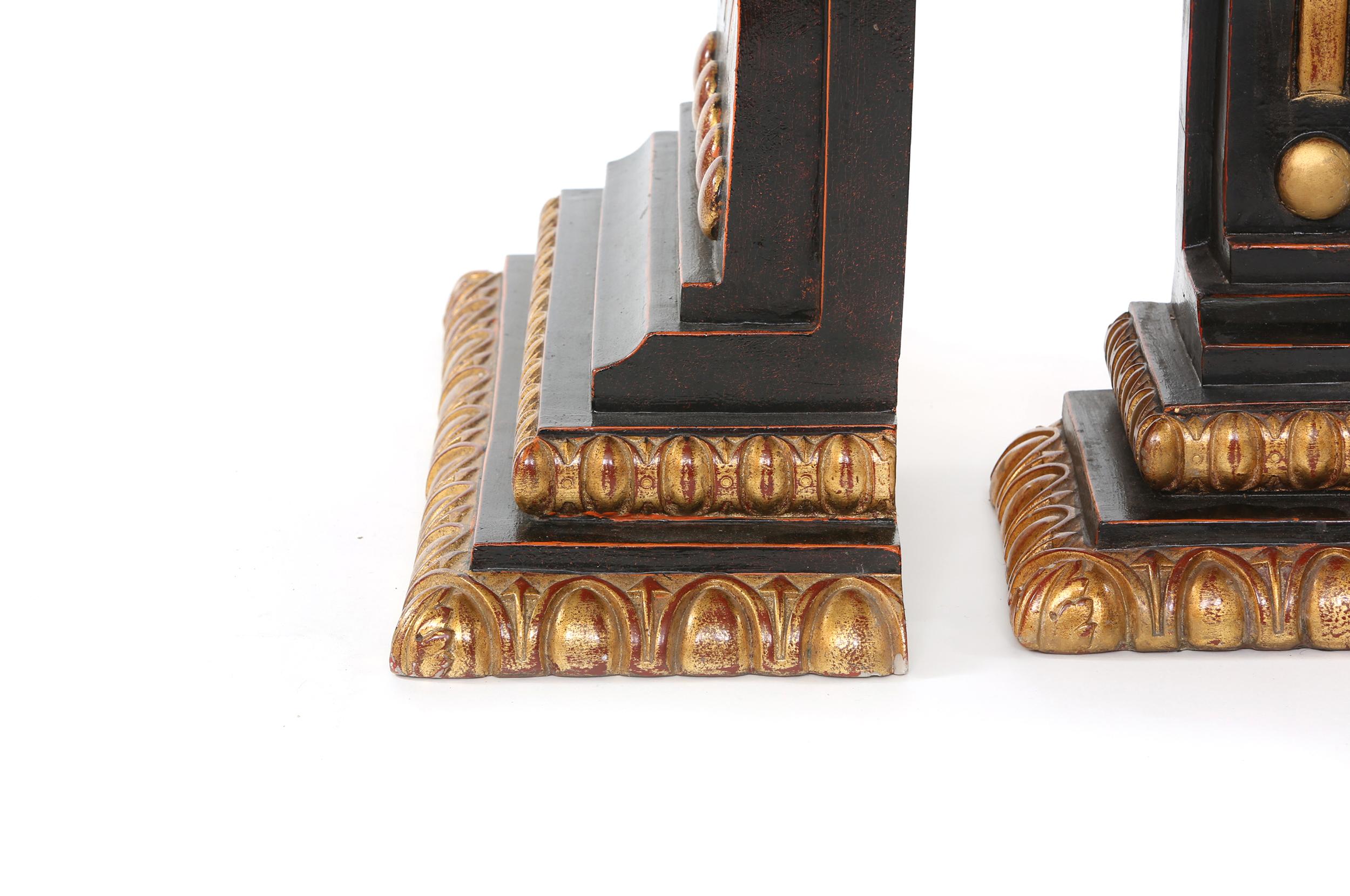 Mid-20th Century Gilt Bronze Pedestal / Side Tables For Sale 1