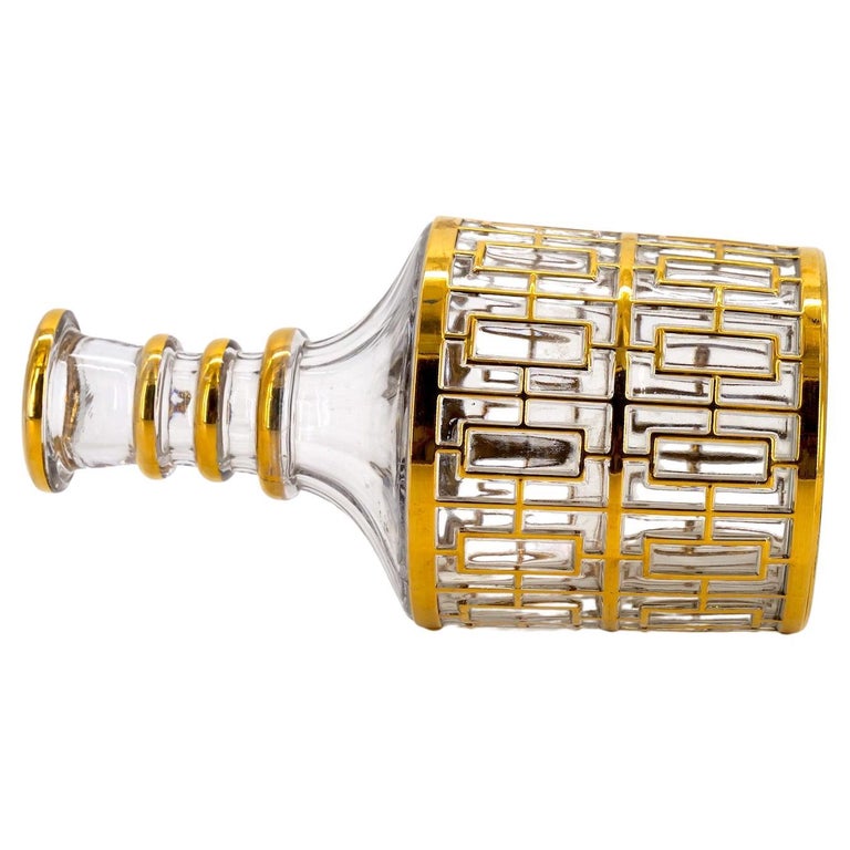 Mid 20th Century Gilt Glass / Decanter Barware Service For Sale at 1stDibs