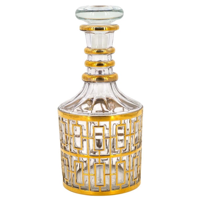 Mid 20th Century Gilt Glass / Decanter Barware Service For Sale at 1stDibs