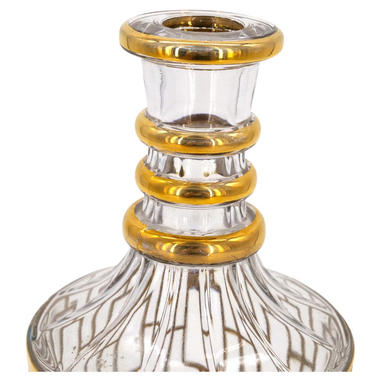 Mid 20th Century Gilt Glass / Decanter Barware Service For Sale at 1stDibs