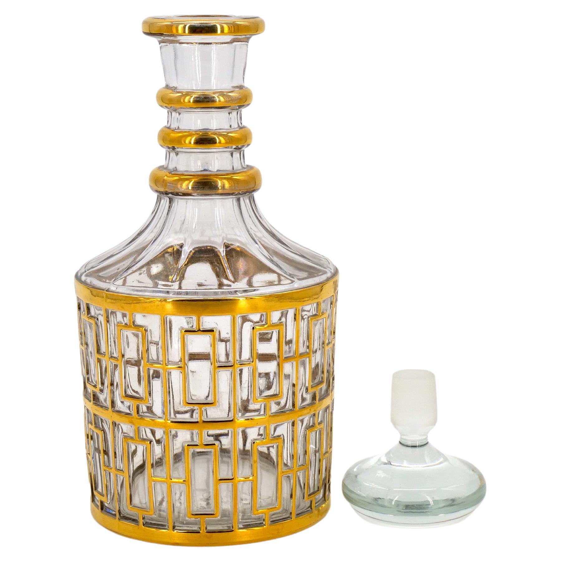 Mid-20th Century Mid 20th Century Gilt Glass / Decanter Barware Service For Sale