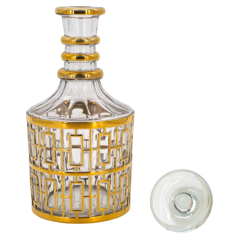 Mid 20th Century Gilt Glass / Decanter Barware Service For Sale at 1stDibs