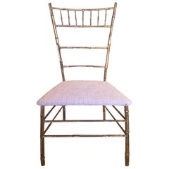 Mid-20th Century Gilt Metal Faux Bamboo Side Chair