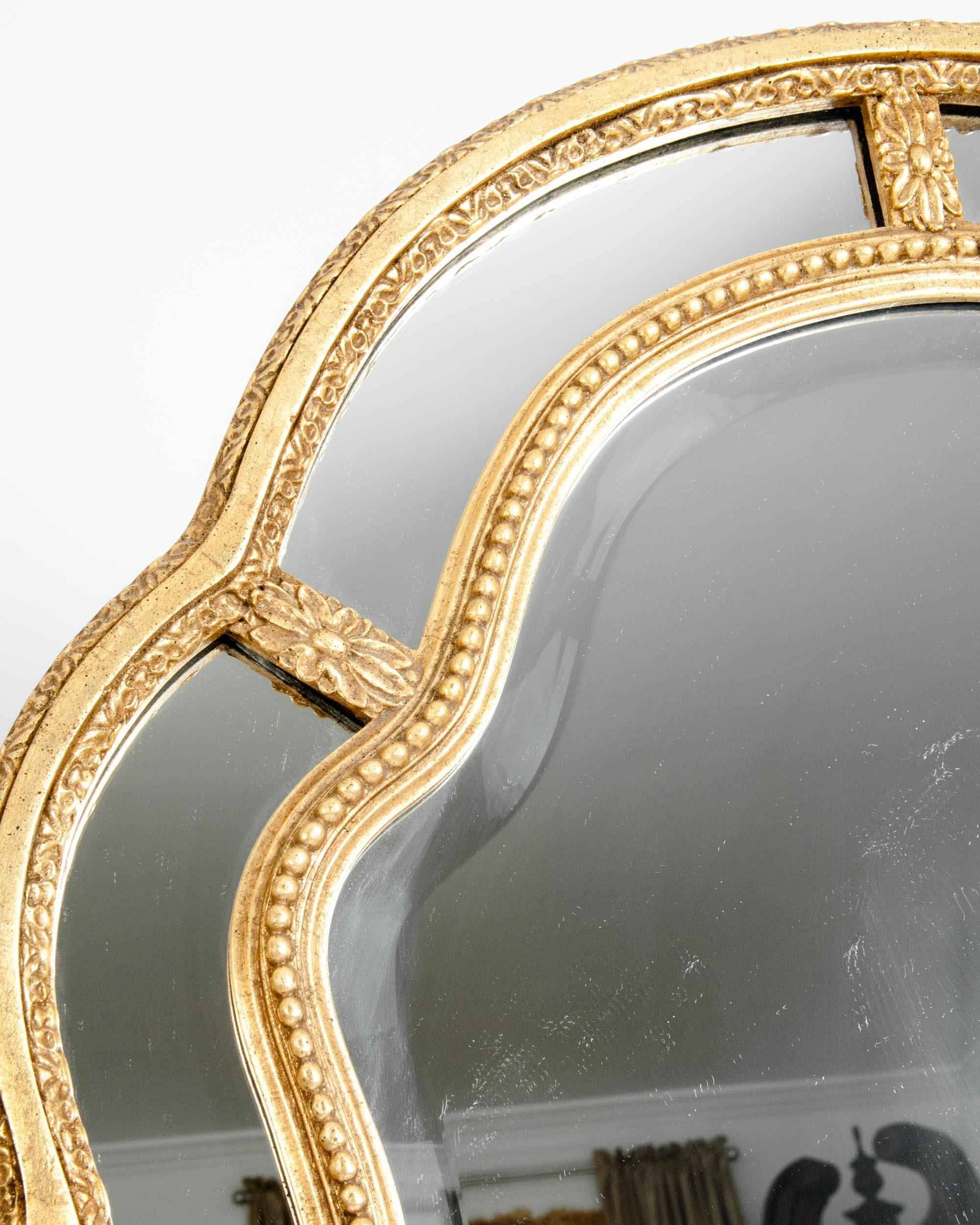 20th Century Giltwood Frame Beveled Hanging Wall Mirror 2
