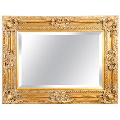 Mid-20th Century Gilt Wood Frame Bevelled Hanging Mirror