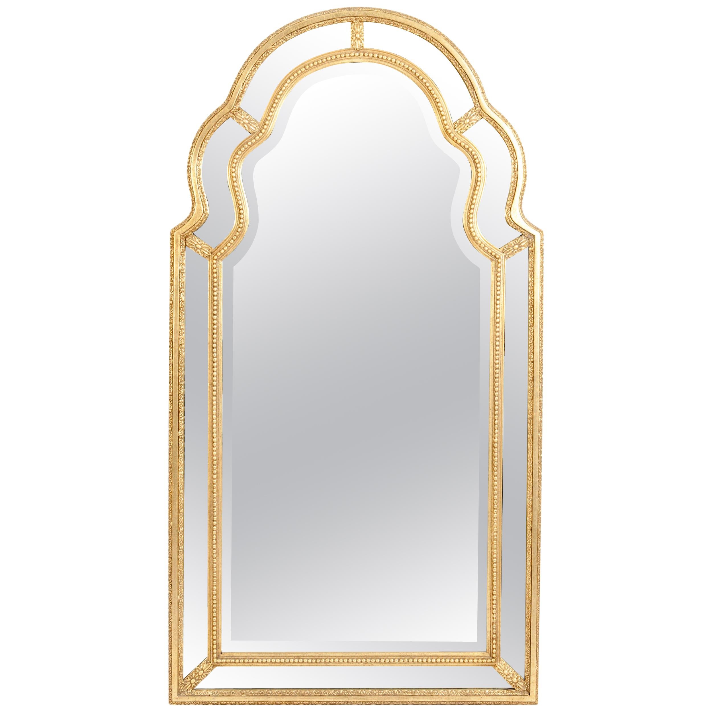 20th Century Giltwood Frame Beveled Hanging Wall Mirror