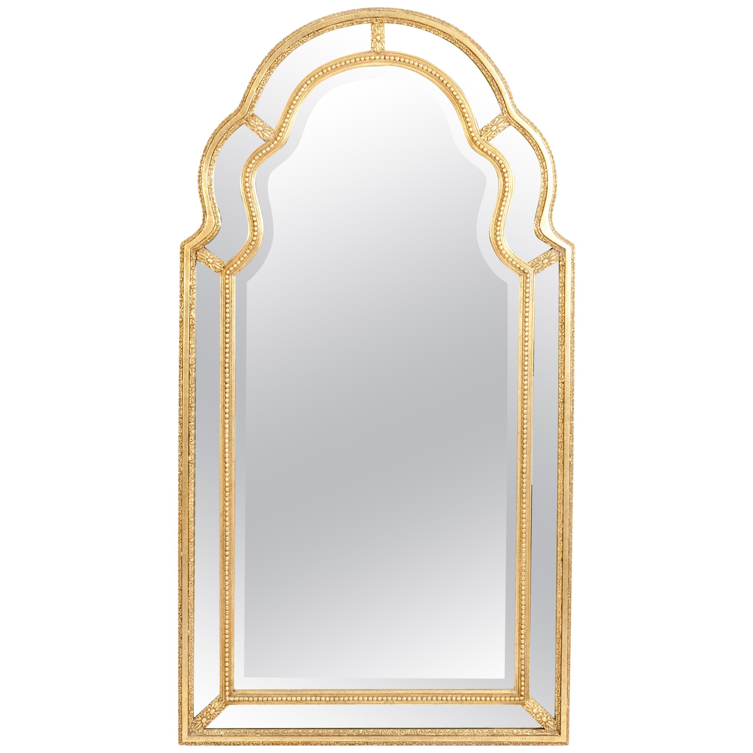 20th Century Wood Framed Wall Hanging Mirror For Sale at 1stDibs