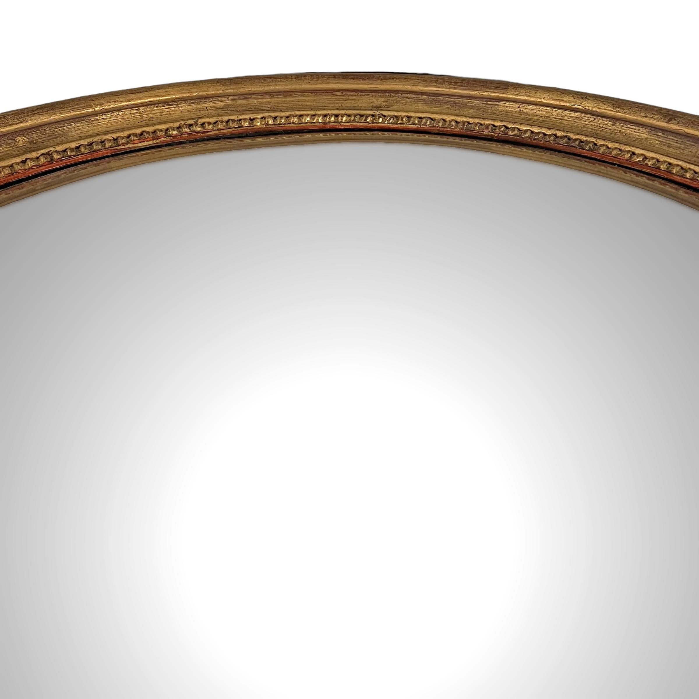 Mid-20th Century Giltwood Framed Convex Mirror For Sale 2